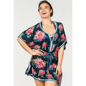 Matilda Jane Women’s Medium Cool Shade Kaftan Swim Coverup